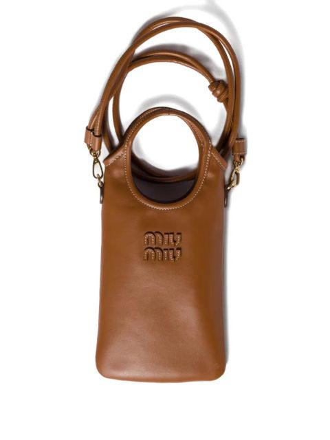 Miu Miu leather smartphone case - Brown - zdjęcie produktu nr 1