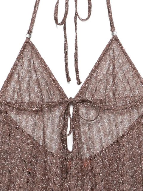 Missoni halterneck knitted mini dress - Brown - zdjęcie produktu nr 2