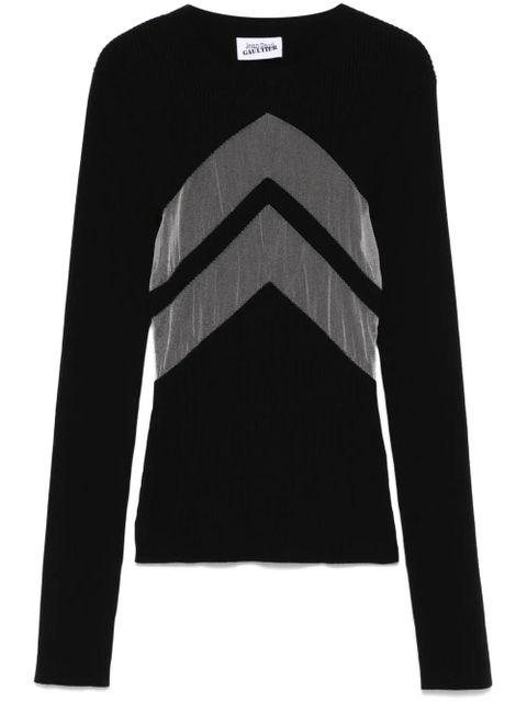 Jean Paul Gaultier chevron-detail sweater - Black - zdjęcie produktu nr 1