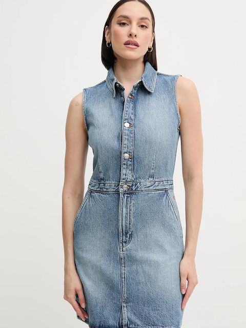 Calvin Klein Jeans sukienka jeansowa kolor niebieski mini dopasowana LV047B074G - zdjęcie produktu nr 1