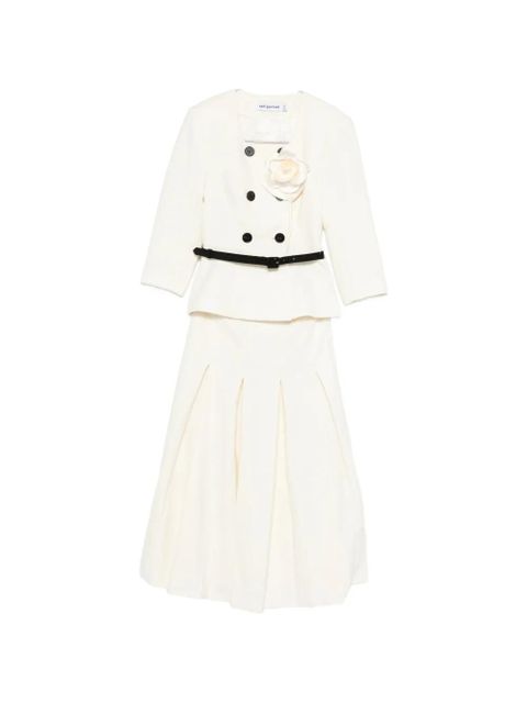 Self-Portrait floral-detail belted skirt suit - Neutrals - zdjęcie produktu nr 1