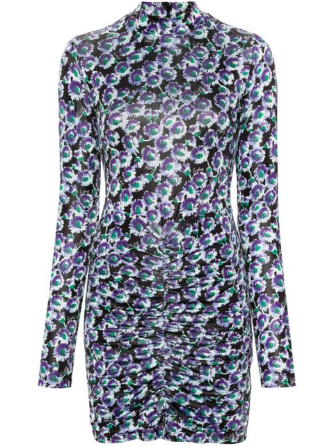 ROTATE BIRGER CHRISTENSEN floral-print ruched minidress - Black - zdjęcie produktu nr 1