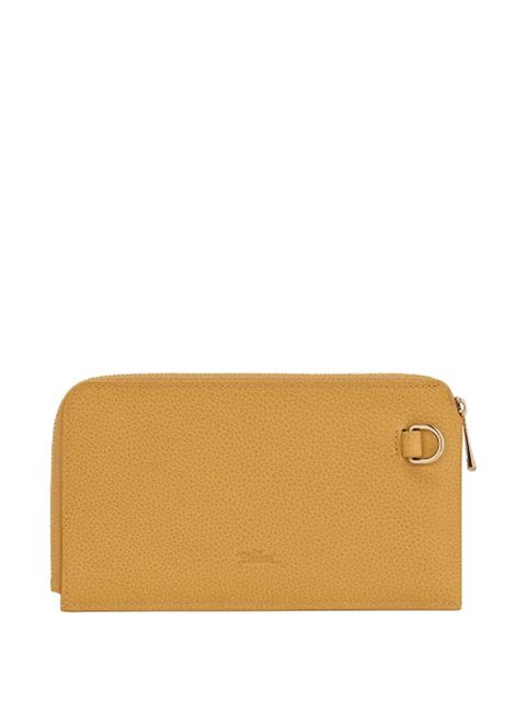 Longchamp Le Foulonné grained-leather pouch - Yellow - zdjęcie produktu nr 2