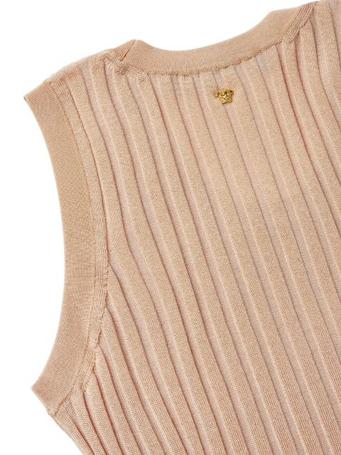 Versace ribbed sleeveless top - Neutrals