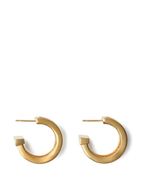 Burberry check-print hoop earrings - Gold - zdjęcie produktu nr 2