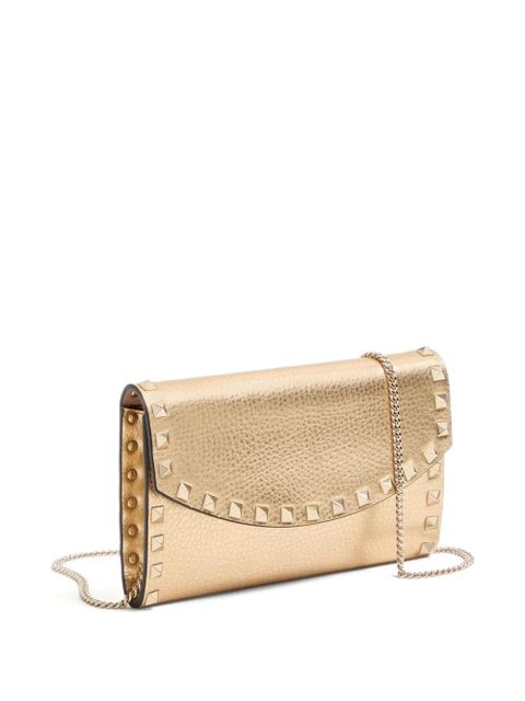 Valentino Garavani Rockstud studded leather wallet - Gold