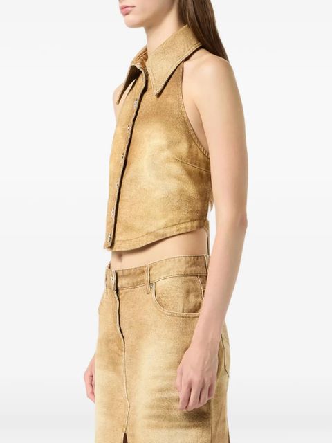 Blumarine button denim tank top - Neutrals