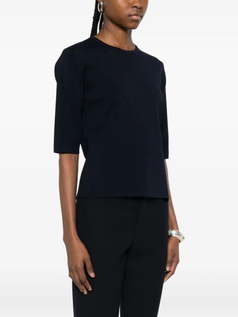 Max Mara Mxpfaida round-neck short-sleeve top - Blue