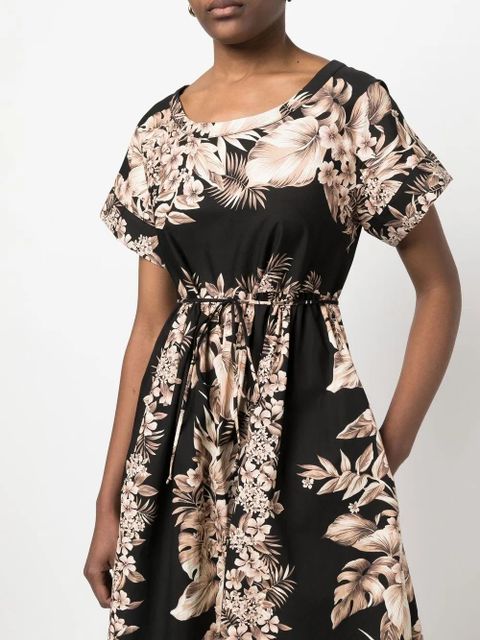 TWINSET floral-print scoop neck dress - Black
