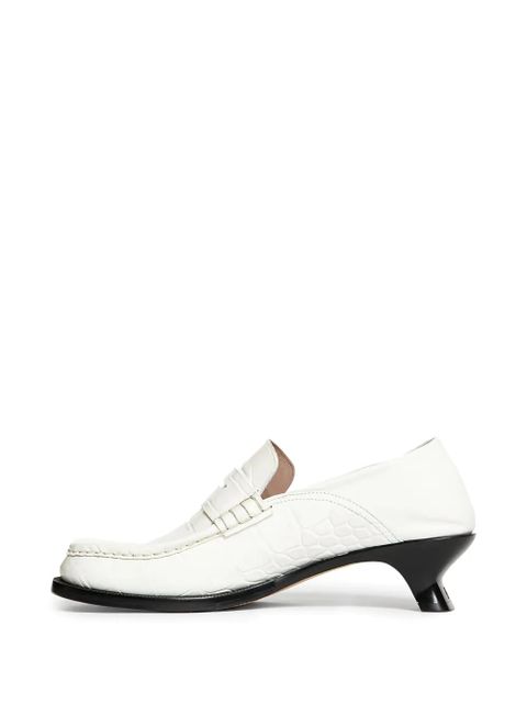 LOEWE crocodile-embossed penny pumps - White - zdjęcie produktu nr 2