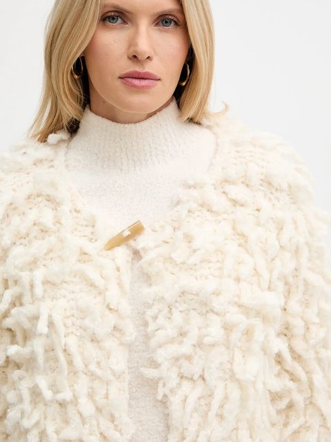 Forte Forte kardigan z dodatkiem wełny damski kolor beżowy ciepły 14452.mycoat