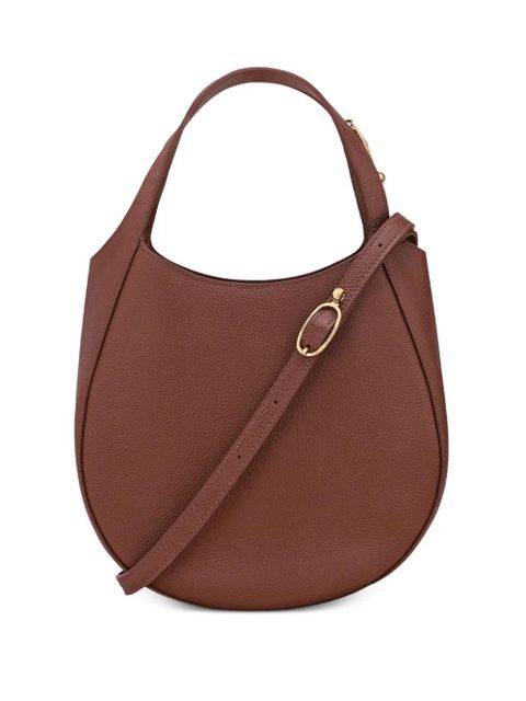 Longchamp small Le Foulonné grained-leather tote bag - Brown - zdjęcie produktu nr 1