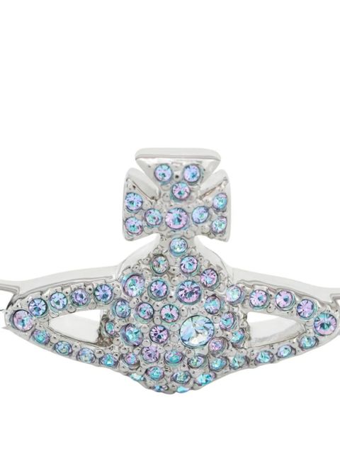 Vivienne Westwood Grace crystal-embellished Orb bangle - Silver - zdjęcie produktu nr 2