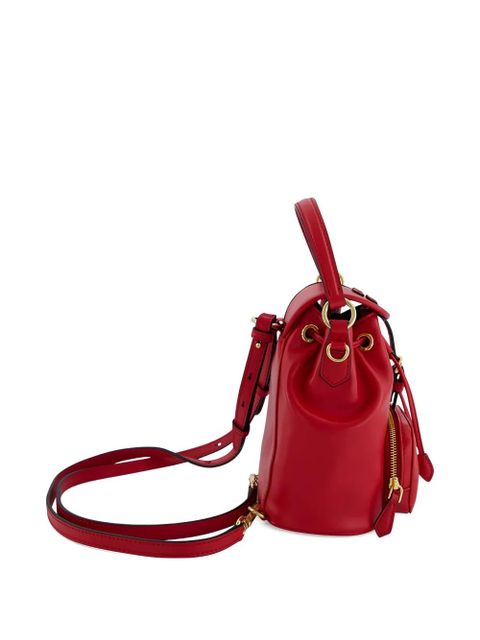 Miu Miu logo-detail leather bucket bag - Red