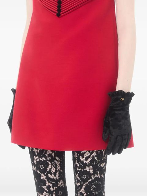 Valentino Garavani VLogo-signature ruffled gloves - Black