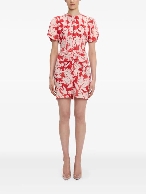 Victoria Beckham floral-print gathered mini dress - White - zdjęcie produktu nr 1
