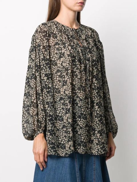 MARANT ÉTOILE Liliana oversized floral-print blouse - Black - zdjęcie produktu nr 2