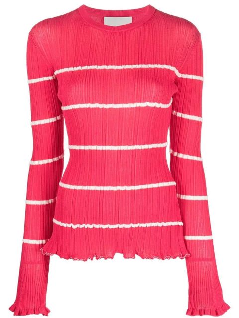 3.1 Phillip Lim striped ribbed-knit top - Pink - zdjęcie produktu nr 2