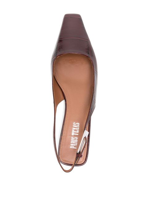 Paris Texas embossed-crocodile ballet flats - Red