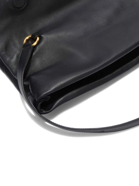 Jil Sander small Rollup leather shoulder bag - Black