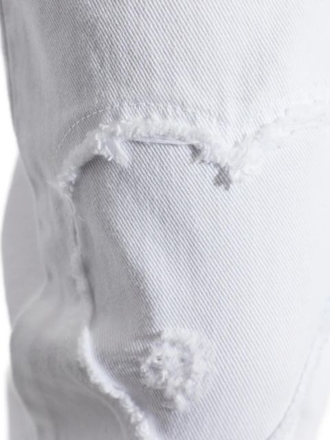 Moschino heart frayed jeans - White