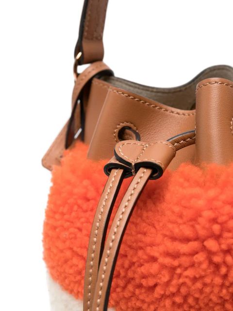 Tod's colour-block fleece bucket bag - Orange
