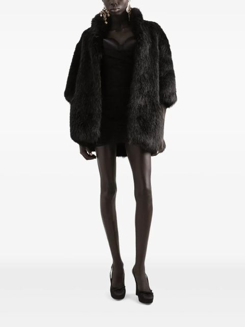 Dolce & Gabbana faux-fur coat - Black
