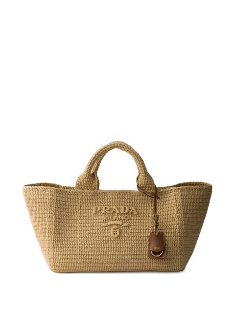 Prada large crochet tote bag - Neutrals - zdjęcie produktu nr 1