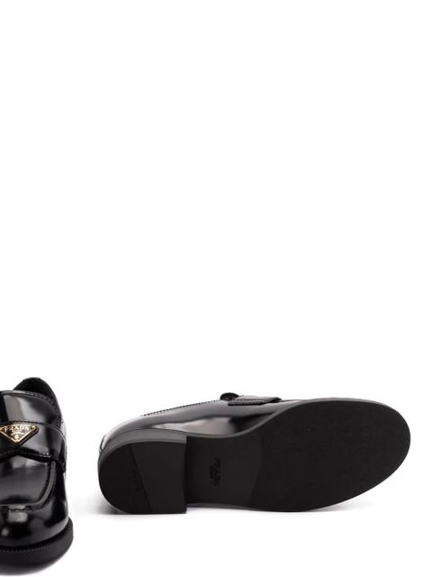 Prada leather triangle-logo loafers - Black - zdjęcie produktu nr 2