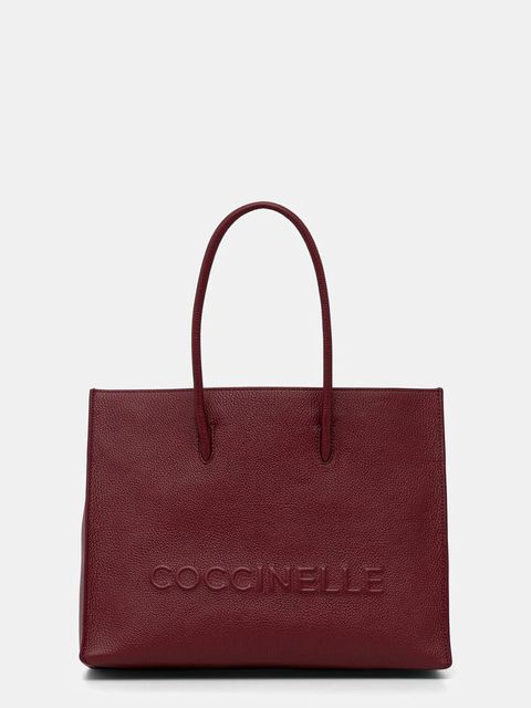 Coccinelle torebka skórzana COCCINELLEMYRTHA MAXI LOG kolor bordowy E1 QBB 18 02 01