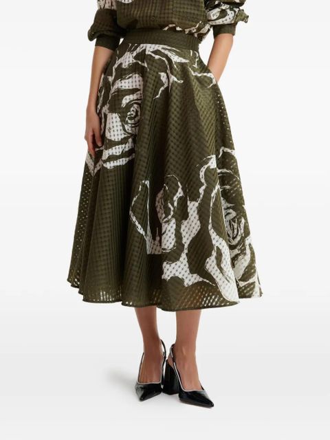 Essentiel Antwerp Jango floral-print skirt - Green