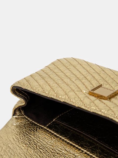 Tory Burch torebka skórzana Kira kolor złoty 161916.700