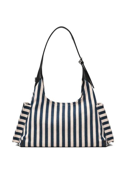 Marc Jacobs The Belted Canvas striped tote bag - Blue