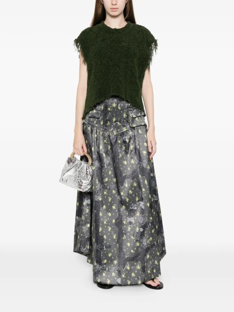 GANNI pocket floral maxi skirt - Grey - zdjęcie produktu nr 2