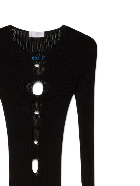 Off-White cut-out knitted dress - Black