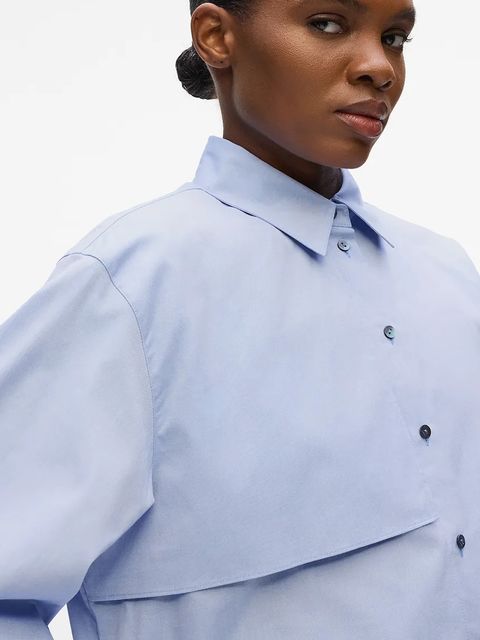 Karl Lagerfeld koszula IKON damska kolor niebieski relaxed z kołnierzykiem klasycznym A4W11025 - zdjęcie produktu nr 2