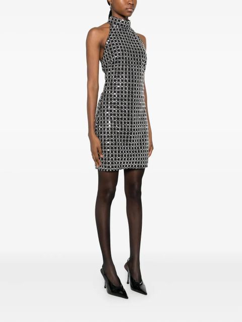 ROTATE BIRGER CHRISTENSEN halterneck metallic-embellished dress - Black