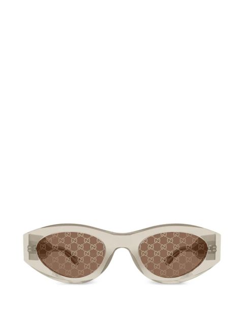 Gucci Eyewear geometric-frame logo sunglasses - Yellow - zdjęcie produktu nr 1