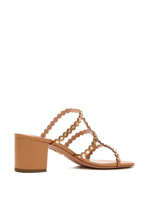 Aquazzura 50mm Tequila crystal-embellished block-heel sandals - Brown - zdjęcie produktu nr 2