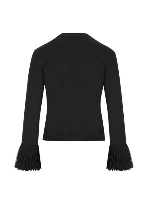 Valentino Garavani pleated-cuffs cardigan - Black - zdjęcie produktu nr 2