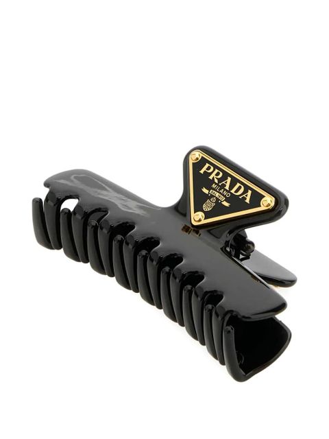 Prada triangle-logo hair clip - Black - zdjęcie produktu nr 2