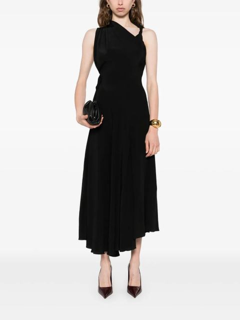 Victoria Beckham asymmetric silk dress - Black