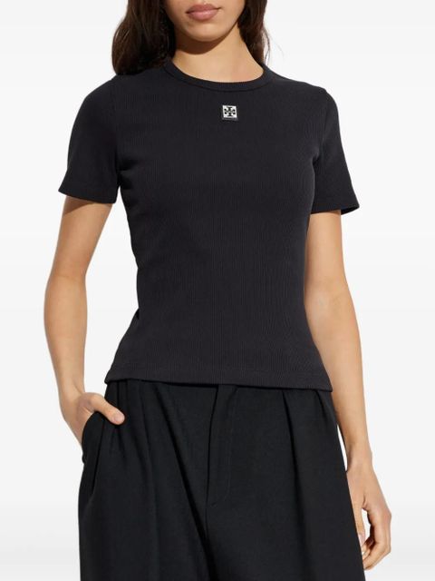 Tory Burch logo-patch T-shirt - Black