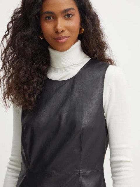 BOSS Orange sukienka kolor czarny mini dopasowana 50528482