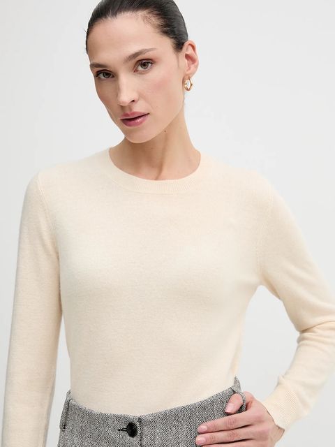 Sisley sweter damski kolor beżowy lekki 102HM100F