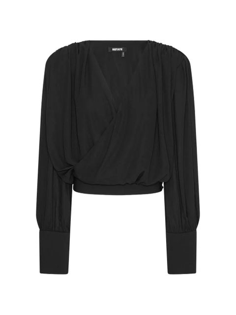 ROTATE BIRGER CHRISTENSEN long sleeve V-neck blouse - Black - zdjęcie produktu nr 1