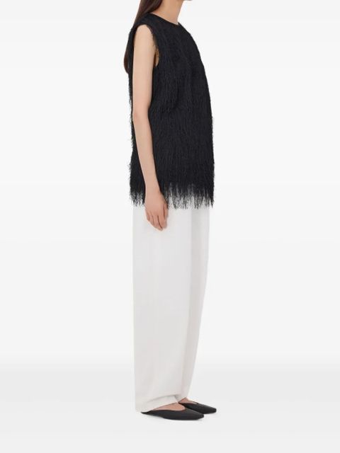 LouLou de Saison Yasmin fringed sleeveless vest - Black - zdjęcie produktu nr 2