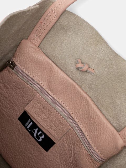 Answear.LAB torebka skórzana kolor różowy