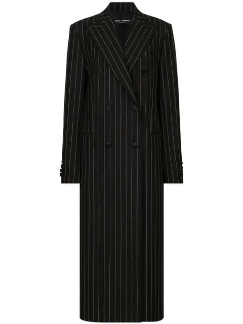 Dolce & Gabbana pinstriped double-breasted coat - Black - zdjęcie produktu nr 1