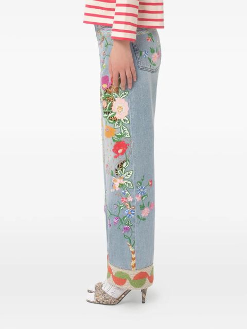 Valentino Garavani embroidered jeans - Blue